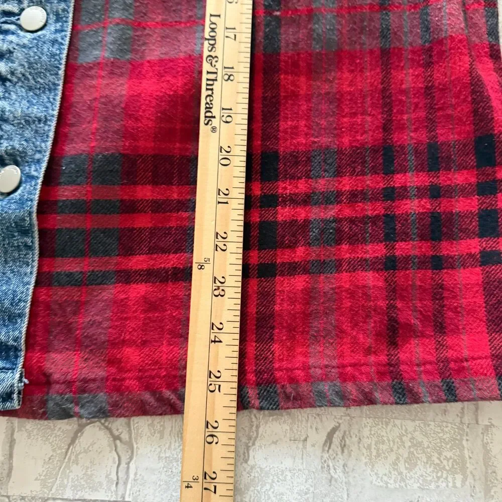 Blue Revival Your Ex-Boyfriends Silver Hardware Plaid Shirt Jacket Sz M